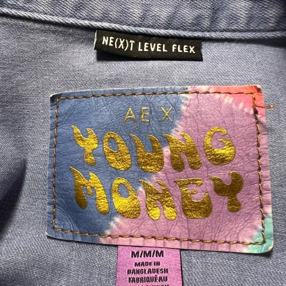 AE x Young Money Tie Dye Denim Jacket Sz M Exclusive Collab Lil Wayne Drake - Picture 6 of 7